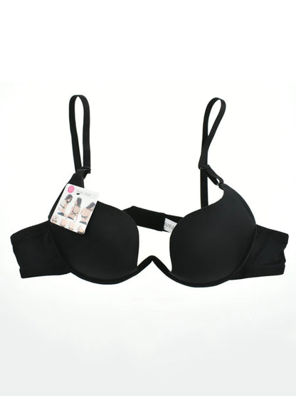 Japanese Deep V Push Up Sexy Bra Underwire Underwear Women Soutien Gorge Thin Half Cup Solid Color Lingerie Beautiful Back