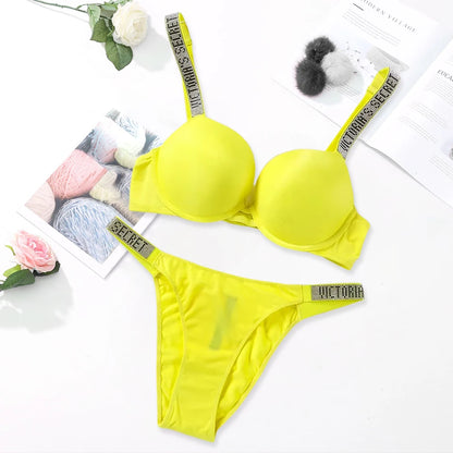 Women's Lingerie Set Sexy Breathable Soft Versatile Shapewear V Sexy Lingerie Bra and Panty Set Push Up Classic