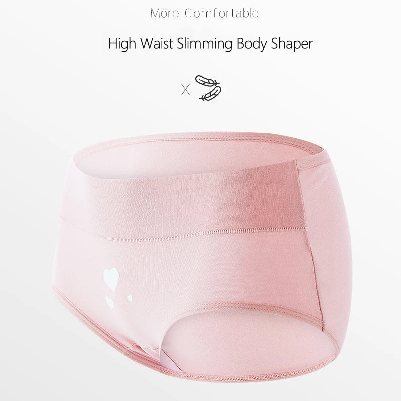 4Pcs Plus Size M-5XL Panties Women Cotton High Waist Slimming Underwear Seamless Girls Briefs Sexy Female Breathable Lingerie