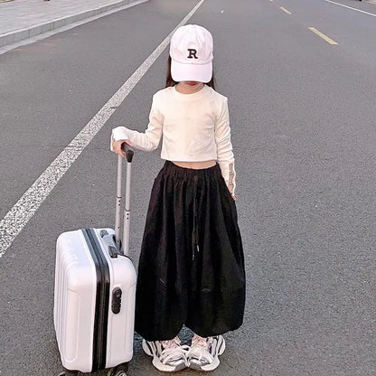 2026 New Girls' Harem Pants Autumn Kids' Stylish Loose Casual Lantern Pants Spring Autumn
