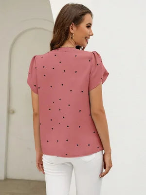 Summer Ladies Fashion Unique Small Heart Shirt Trendy Casual Top for Women