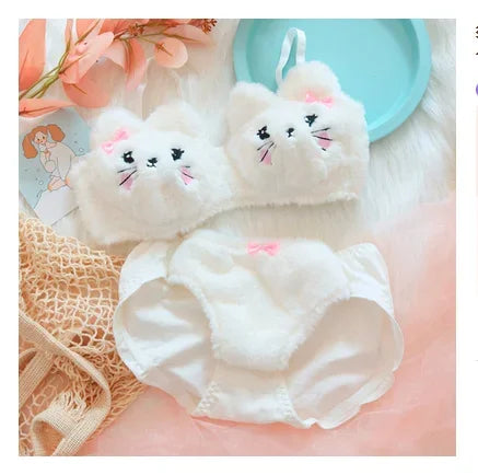 Girls lolita plush bra underwear my melody bralette push up brassiere  wirefree warm kawaii bra underpants seamless lingerie