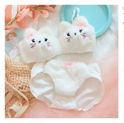 Girls lolita plush bra underwear my melody bralette push up brassiere  wirefree warm kawaii bra underpants seamless lingerie