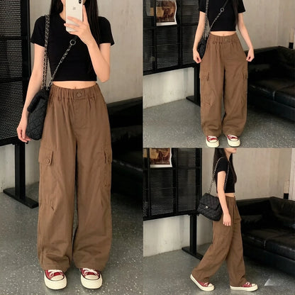 Summer Kids' Tactical Joggers 5-12 Years Lightweight Straight Cargo Pants Breathable Stretchy Outdoor Playwear for Girls Wear