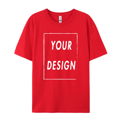 180g Custom Women Men Customised Printed 100% Cotton Short Sleeve Your Logo Photo Brand Text Tee Personalize Graphic Clothing