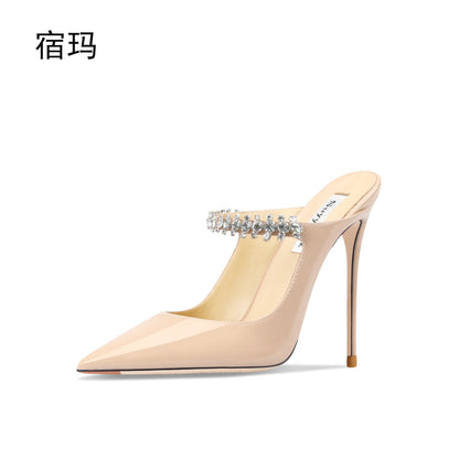 Heeled Sandals 2026 Women Heels Slippers Luxury Brand High Heels Shoes Fashion Crystal Pumps Slingbacks Party Ladies Shoes Women
