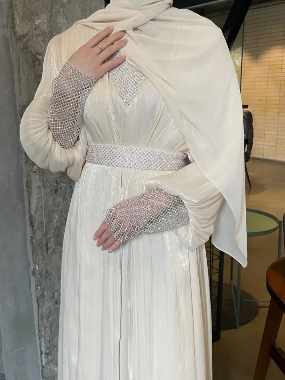Party Dresses 3 Piece Set for Women Muslim Abaya with Scarf Long Cardigan Robe Vestidos Sashes Dubai Abayas Eid Ramadan Jalabiya