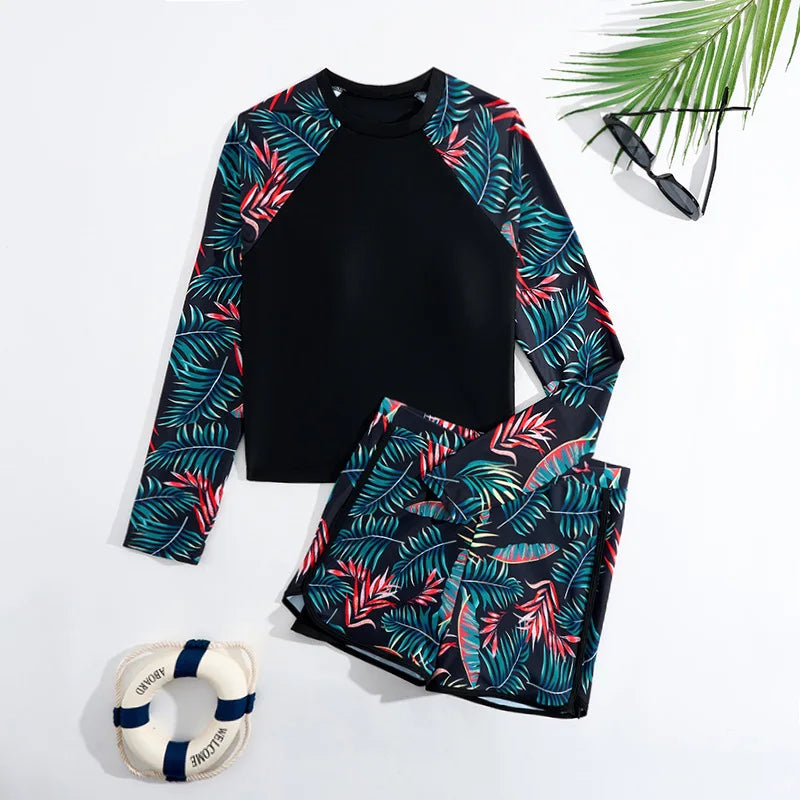 2026 Girls Swimsuit Two Pieces With Shorts Kids Swimwear Female Children's Bathers Bathing Swimming Swim Suit Summer Beachwear