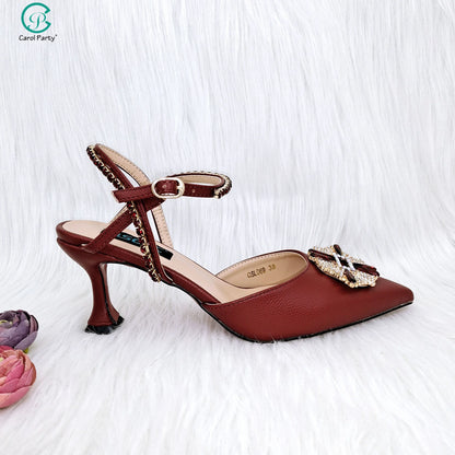QSGFC New Luxury Women's Shoes Comfortable SS Class High Heels Bag in Spring, Summer, and Autumn