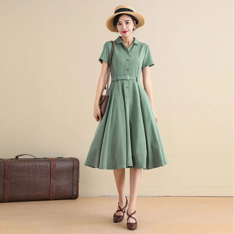 2026 New Arrival: Summer Three-Color Linen Blend Blazer-Lapel Dress – Trendy Slim-Fit Mini, Versatile & Breathable