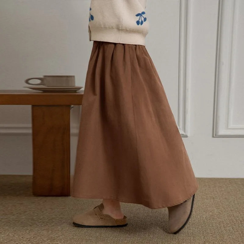 Kids' Pleated Mini Skirt for Tween Girls 2025 Autumn Season Korean Style Simple Design Versatile for School Outdoor