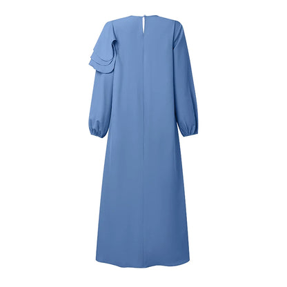 ZANZEA 2026 Women Elegant Long Sleeve Ruffled Dress Muslim Abaya Dress Ramadan Dubai Hijab Sundress IsIamic Robe Kaftan Vestidos