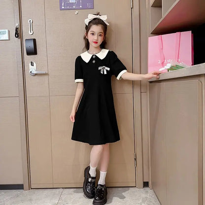 POLO Summer Little Stylish and Slimming for Elementary Students Girls Dresses Girls Korean Reviews Many Clothes Sundress Party