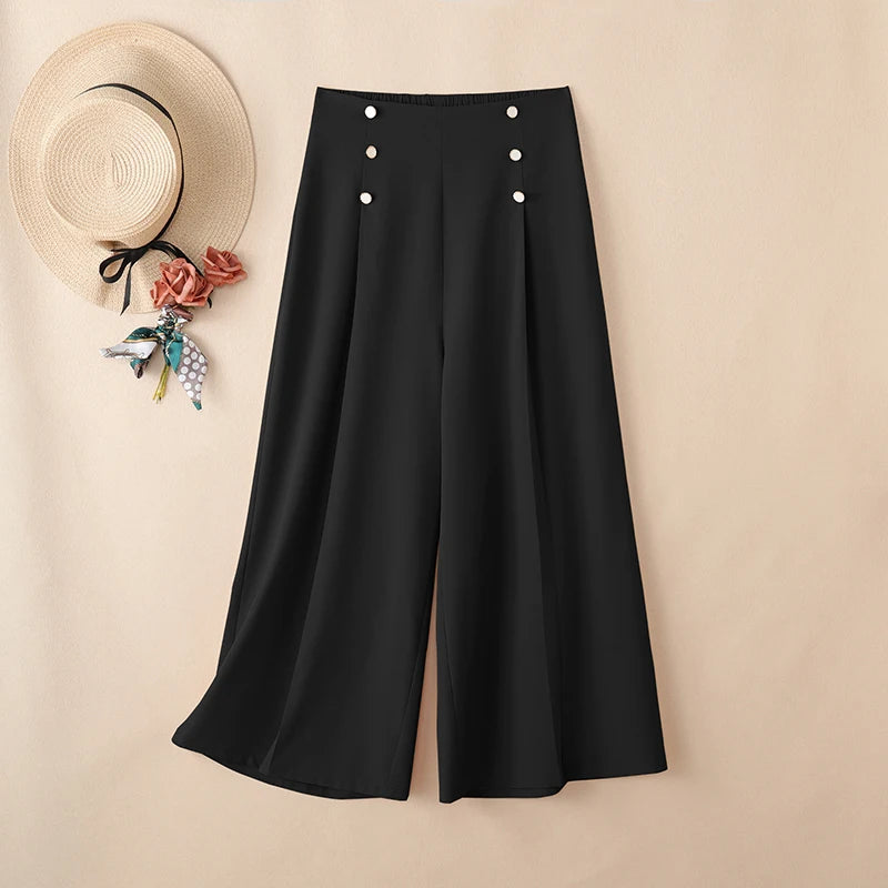 ZANZEA Summer Women High Waist Officewear Pants Stylish Pleated Trousers Elegant Casual Solid Loose Wide Leg Pantalon Streetwear