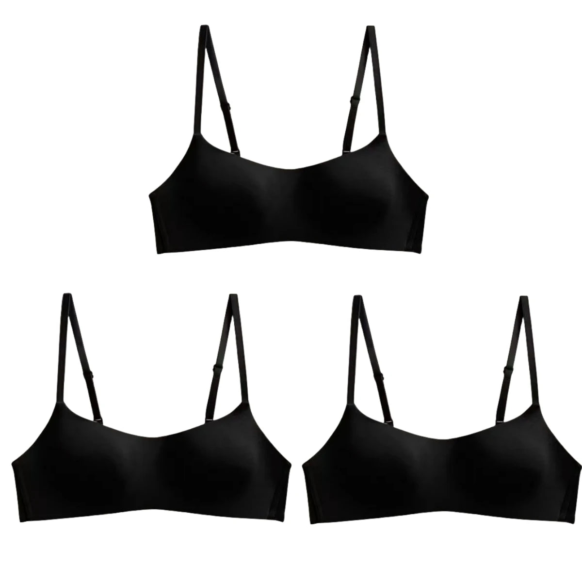 3Pcs/Lot Women Seamless Square Neck Bra Wireless Smooth Invisible Bralette Sexy Lingerie 1/2 Cup Non-detachable Brassiere S-XL