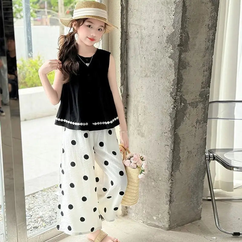 Children's Costumes Girl Outfit 2025 Kids Clothes Girls Summer Clothing T-shirt Elementary Sets Korean Teen Sets for Children
