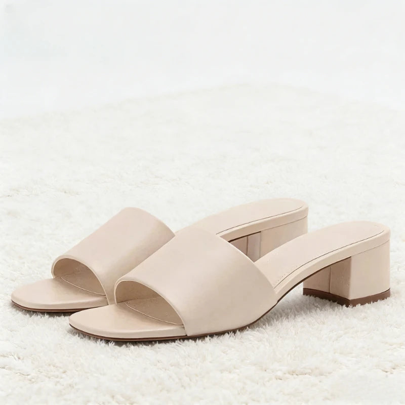 Designer Chunky High Heeled Women's Slippers Sexy Open Toe Slide Sandals for Ladies Summer Concise Style Comfort Beach Sandals