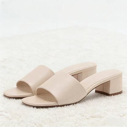 Designer Chunky High Heeled Women's Slippers Sexy Open Toe Slide Sandals for Ladies Summer Concise Style Comfort Beach Sandals