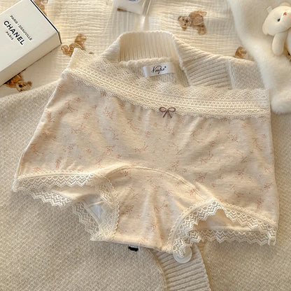 Cotton Women's Underwear Seamless Breathable Boxers Lace Mid-waist Boyshorts Ladies Sexy Lingerie Plus Size Japanese Boxer Short