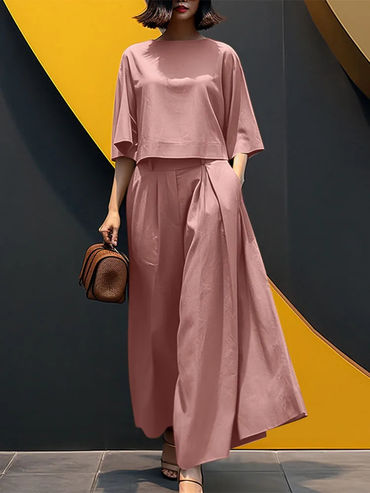ZANZEA Summer Pant Sets 2025 Fashion Matching Sets Women Baggy Blouse Wide Leg Trousers Suit 2pcs Outfits Solid Work Tracksuits