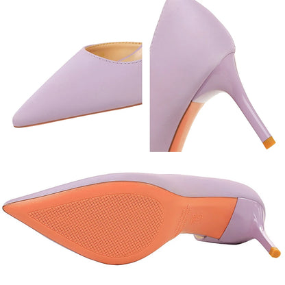 BIGTREE Shoes Women Pumps Satin Pointed High Heels Stilettos 7 Cm Sexy Party Shoes Fashion Ladies Shoes Woman Heels Plus Size 43