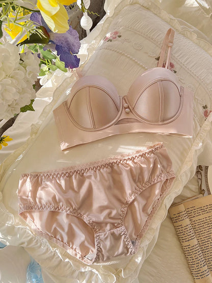 TikTok Viral MOYISU Zodiac Bra Set Red Retro VS Style Push Up Lingerie Fake Big Boobs Look for Small Chest No Padding Wirefree