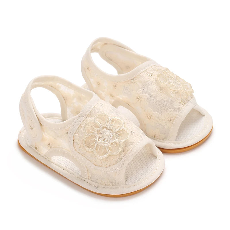Summer 0-18M Female Baby Apricot Sandals Bow High Quality Soft Bottom Anti slip Breathable First Walking Shoes