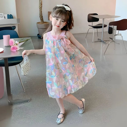 Floral Print Children's Dress Girl 8 To 12 Years Kid's Summer 4 Year Old Clothes Girls From 10 14 9 Child Skirt Kids Luxury 7 11