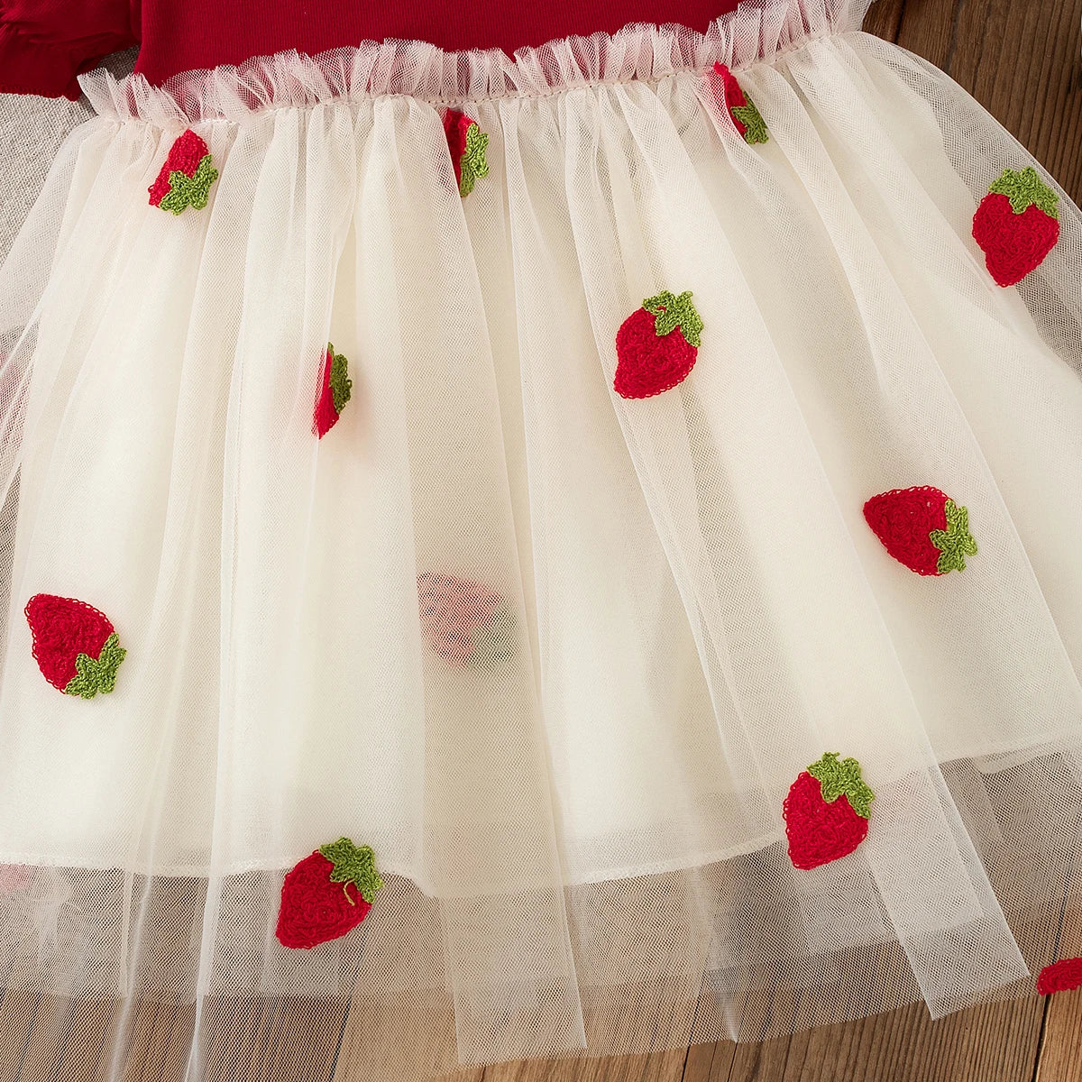 Baby Girl Princess Dress Summer New Strawberry Chiffon Children'S Clothing (9 Months -3 Years Old)