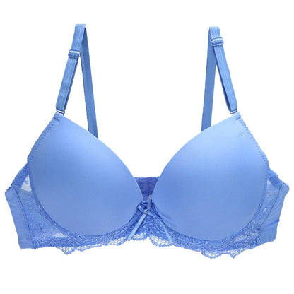 2023 New Sexy Push Up Bra BCDE Cup Women Pink Blace Blue Green Khaki Purple White Brassiere Underwear Underwire Female Lingerie