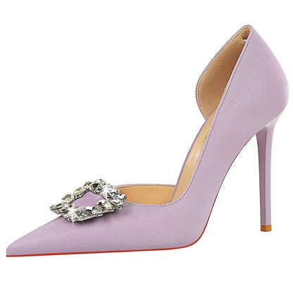 Luxury Heels 10.5 Cm Women Pumps Rhinestone Design High Heels Fashion Wedding Shoes Stilettos Sexy Party Shoes 10 Colour Pumps