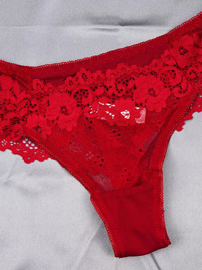 Women's Ultra-thin Cup Mesh Lace Underwear Set Transparent Bras Beauty Back Hollow Embroidery Bra & Brief Sets