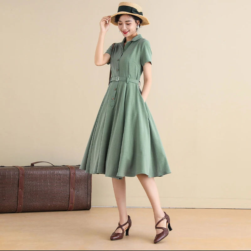 2026 New Arrival: Summer Three-Color Linen Blend Blazer-Lapel Dress – Trendy Slim-Fit Mini, Versatile & Breathable