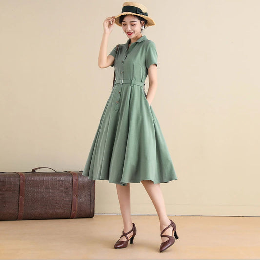 2026 New Arrival: Summer Three-Color Linen Blend Blazer-Lapel Dress – Trendy Slim-Fit Mini, Versatile & Breathable