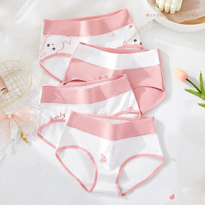 4Pcs Plus Size M-5XL Panties Women Cotton High Waist Slimming Underwear Seamless Girls Briefs Sexy Female Breathable Lingerie