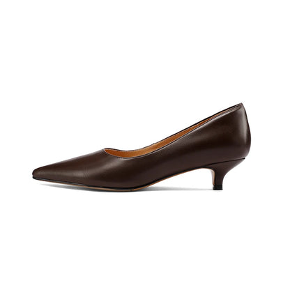 SmallHut New Trend 2026 Spring Summer Split Leather Women Pumps Sexy Lady Brown Red Black Party Shoes Fashion Pointed Toe Heels