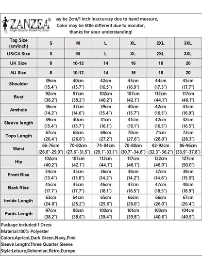 2025 Autumn Pant Sets ZANZEA Women 2PCS Outfits Elegant 3/4 Sleeve Blouse Wide Leg Trousers Suit Fashion Solid OL Work Tracksuit