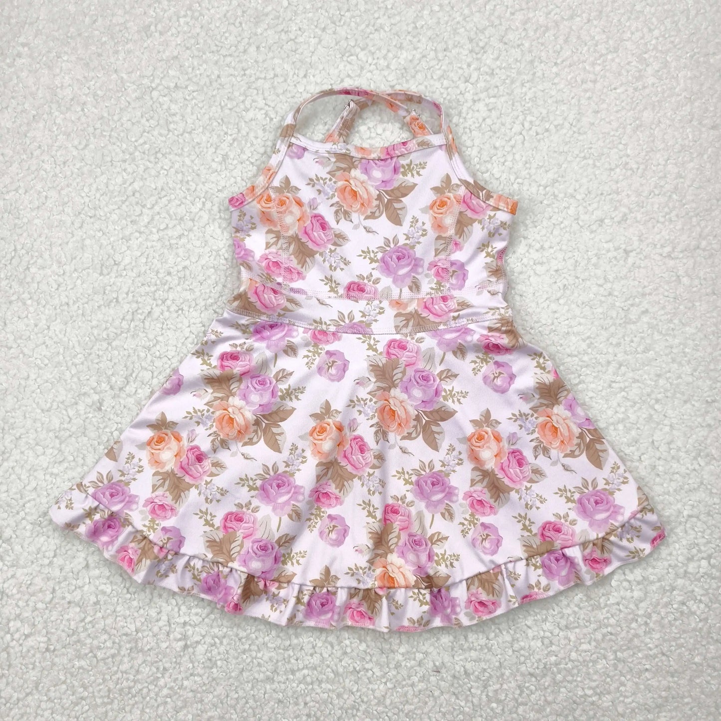 Best Selling Baby Girls Lavender Strap Colorful Skorts Shorts Yoga Sportswear Knee Length Dresses Toddler Kids Children Clothes
