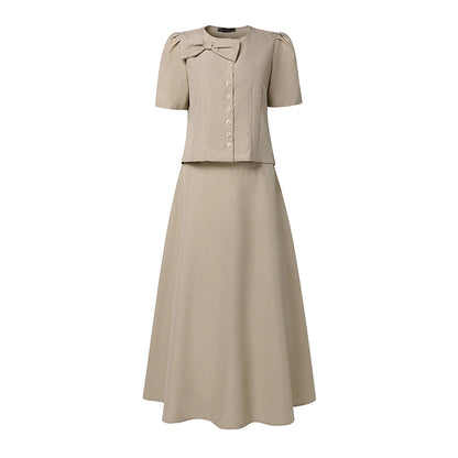 2026 ZANZEA Summer Outfits Elegant Women OL Work Dress Sets Short Sleeve Cropped Shirt A Line Skirt Suit Office 2 Pieces Sets