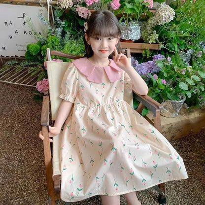 Floral Cute Casual Dress Elegant Dresses for Girl 8 To 14 Year Old Girls Clothes 11 12 Years Luxury Up Kids Summer Child Little