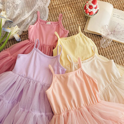 Girls' Ballet TuTu Dress 2-8 Years Fashion 2026 Summer New Kids Dancing Party Dress Performance Costume Princess Wedding Dress