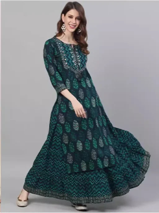 Exotic Indian ethnic style 100% cotton printed clothing 2-piece set
