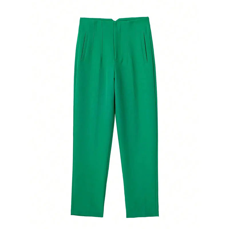 2024 Woman Solid Trouser High Waist Slim Zipper Fly Long Pants Female Wild Commute Office Lady Woman Pencil Pant Street