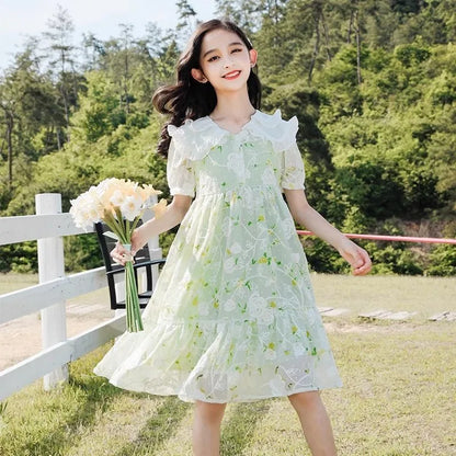 Princess Dress Little Girl Floral Dress 3-year-old Clothes Girls Casual Dresses 11 12 Years Cotton Linen From 10 Fashion Costume
