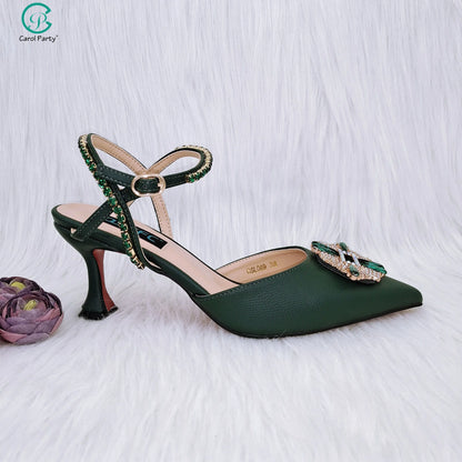 QSGFC New Luxury Women's Shoes Comfortable SS Class High Heels Bag in Spring, Summer, and Autumn