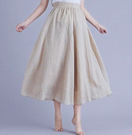 Cotton Linen Wide Leg Pants for Women Summer Casual Loose Pants High Waist Big Swing Skirt Capris Women Clothing PT-565