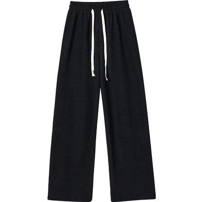 Women Long Pants Spring Autumn Women Elastic Waist Straight Long Wide Leg Pants Casual Female Long Pants Trousers