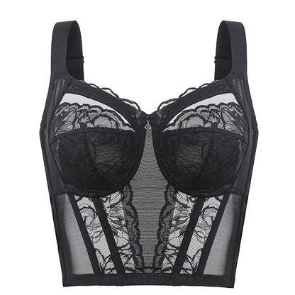 Lace Wireless Adjustable Long Bra Full Cup Body Shaping Comfortable Underwear for Women Slim Fit Tops M L XL XXL