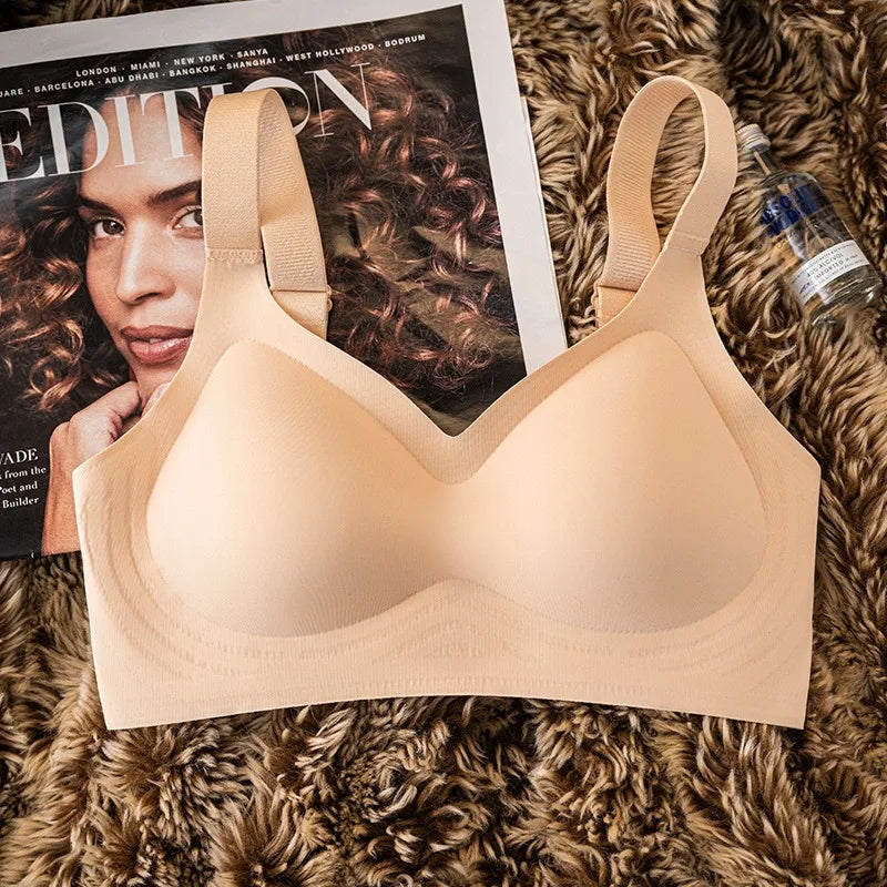 Push-Up Bras For Women Plus Size Seamless Bra Non-wire Wide Adjustable Straps Underwear Sexy Lingerie Comfort Intimates M-3XL