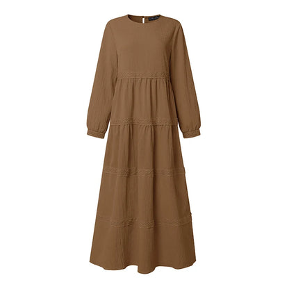 Modest Muslim Abaya Dress ZANZEA Ramadan Robe Women Elegant Long Sleeve Pleated Sundress Dubai Hijab Dresses Eid Kaftan Vestidos